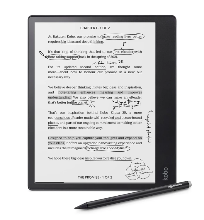 Czytnik e-booków Kobo Elipsa 2E 10,3" 32GB Wi-Fi Black