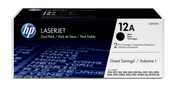 TONER CARTRIDGE 12A BLACK/DUAL PACK