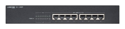 GS-1208P Nie zarządzany Gigabit Ethernet (10/100/1000) Obsługa PoE 1U Czarny