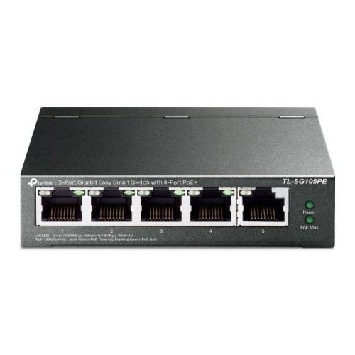 Switch TP-Link TL-SG105PE Zarządzany L2 Gigabit Ethernet (10/100/1000) Obsługa PoE Czarny