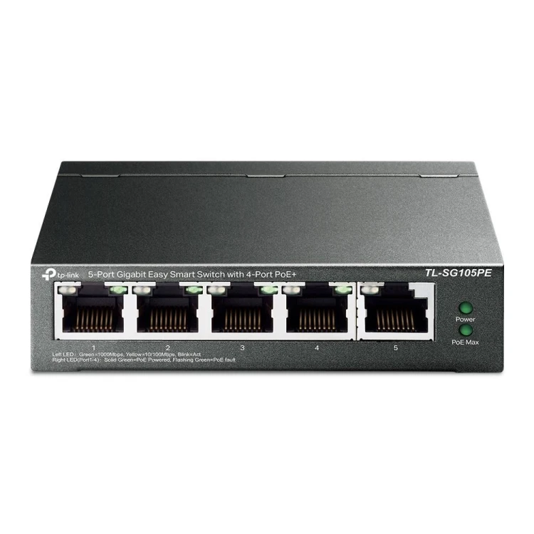 Switch TP-Link TL-SG105PE Zarządzany L2 Gigabit Ethernet (10/100/1000) Obsługa PoE Czarny