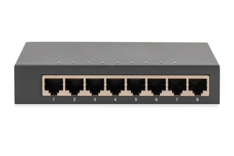 Digitus 8-portowy przełącznik gigabitowy, desktop, niezarządzalny, metalowa obudowa