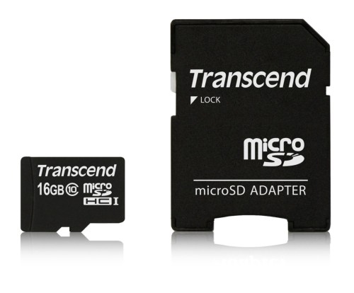 SD microSD Card  16GB Transcend SDHC Class10 w/adapter