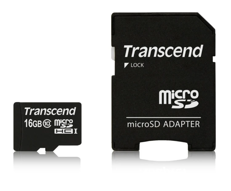 SD microSD Card  16GB Transcend SDHC Class10 w/adapter