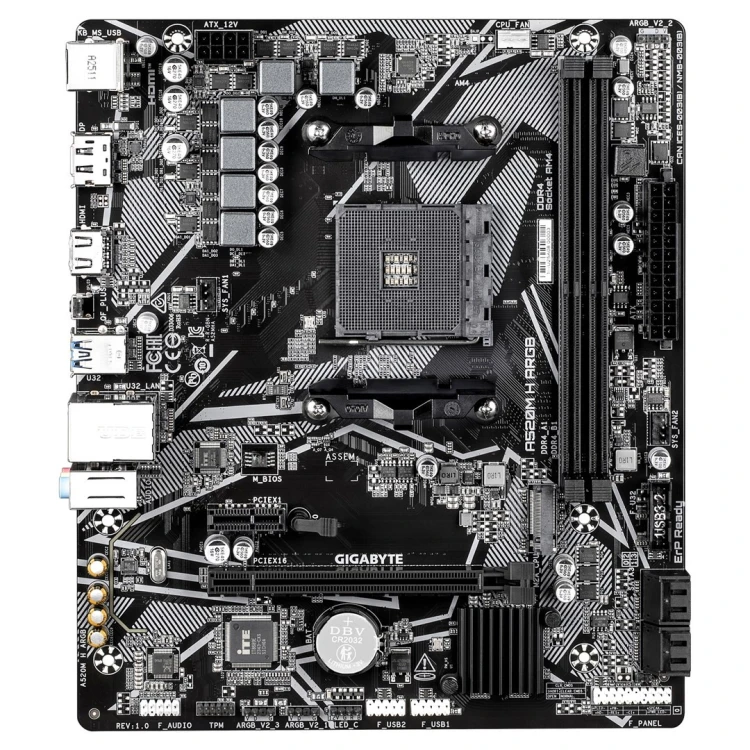 GIGABYTE A520M H ARGB płyta główna AMD A520 Socket AM4 micro ATX