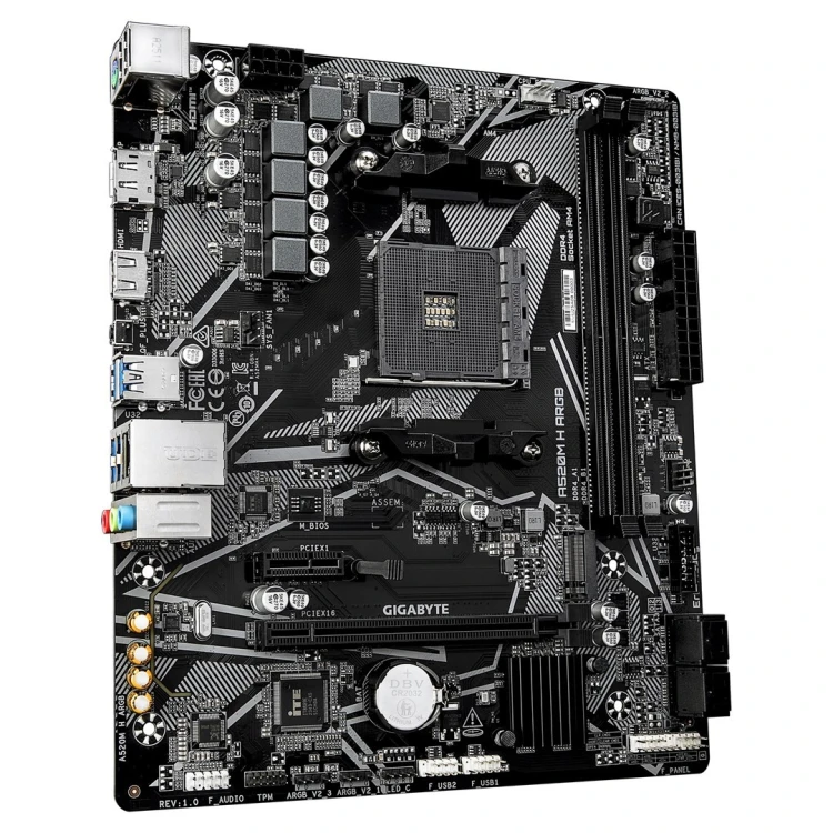 GIGABYTE A520M H ARGB płyta główna AMD A520 Socket AM4 micro ATX