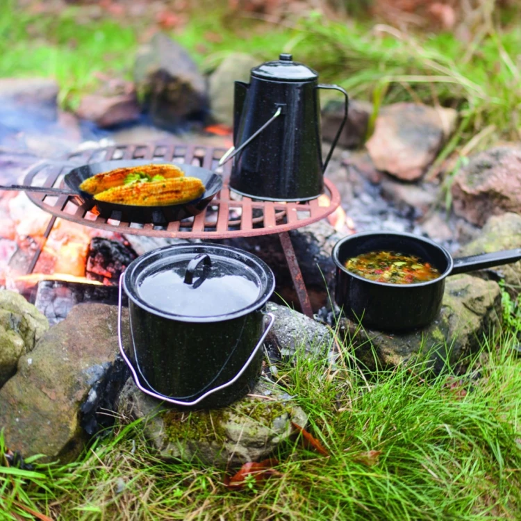 Esschert Design FF215 kampingowy przybór kuchenny Zestaw Czarny