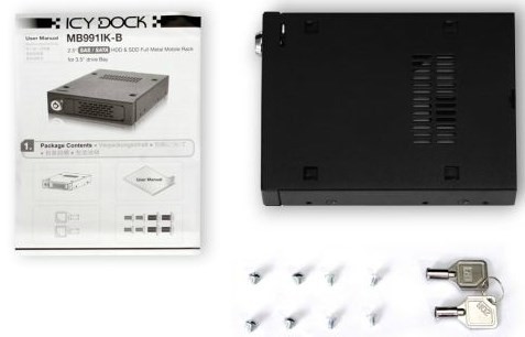 Icy Dock MB991IK-B panel drive bay 2.5" Taca napędu pamięci masowej Czarny