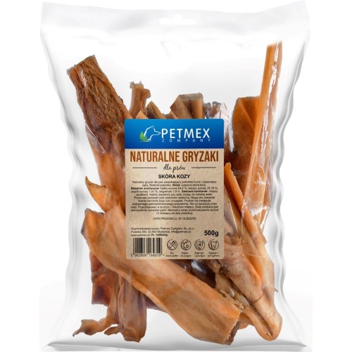 PETMEX Naturalny gryzak skóra kozy przysmak dla psa 500g