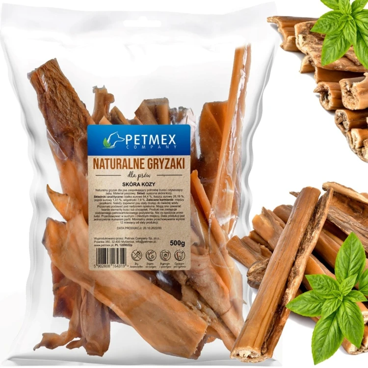 PETMEX Naturalny gryzak skóra kozy przysmak dla psa 500g