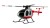 Helikopter RC Amewi MD500 Li-Po Bateria 350mAh srebrny/czerwony
