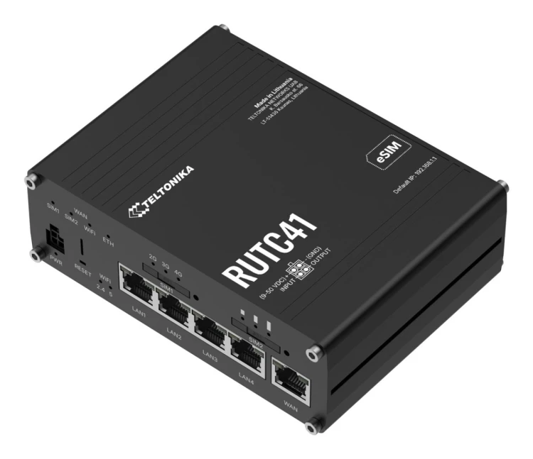 Teltonika RUTC41 router bezprzewodowy Gigabit Ethernet Dual-band (2.4 GHz/5 GHz) 5G Czarny