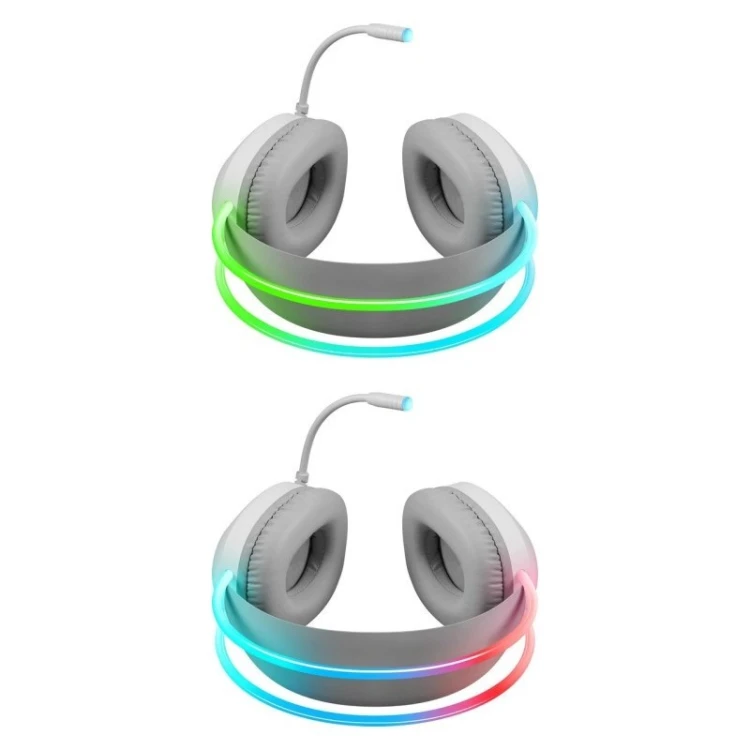 DEFENDER SŁUCHAWKI Z MIKROFONEM ECLIPSE RGB BIAŁE 62440