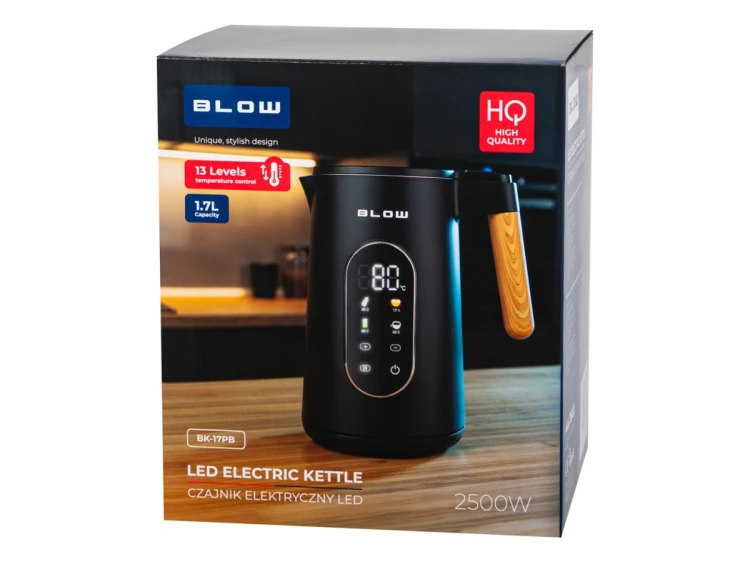 Czajnik czarny z wyświetlaczem 2500W BK-17PB BLOW