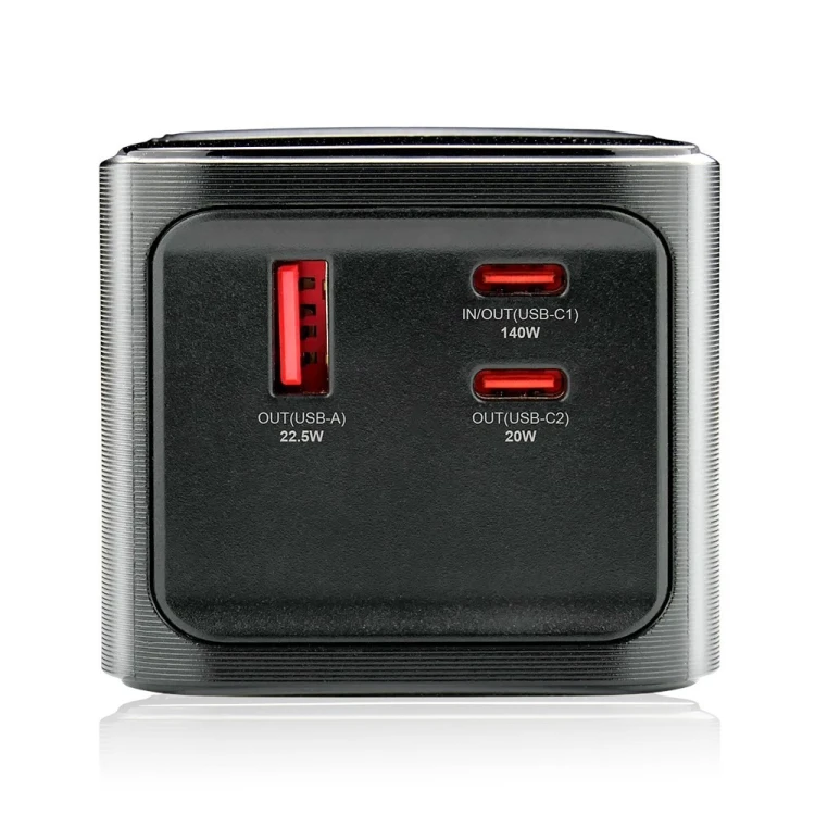 EVERACTIVE POWERBANK 27 000MAH, 1X USB, 2X USB-C, 162,5W, QC4+, WBUDOWANA LATARKA, WYŚWIETLACZ LCD, CZARNY EB-27Q