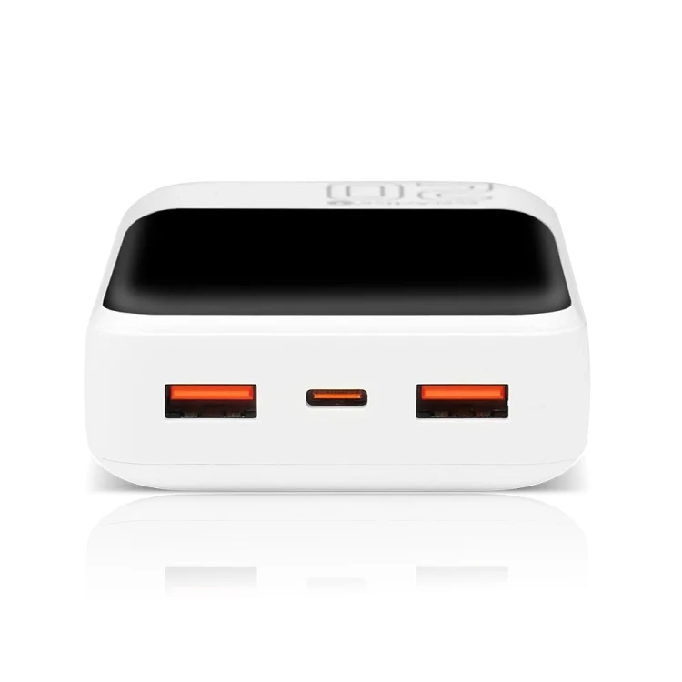 EVERACTIVE POWERBANK 20 000MAH, 2X USB, 1X USB-C 22,5W, QC4+, WYŚWIETLACZ LCD, BIAŁY EB-20Q