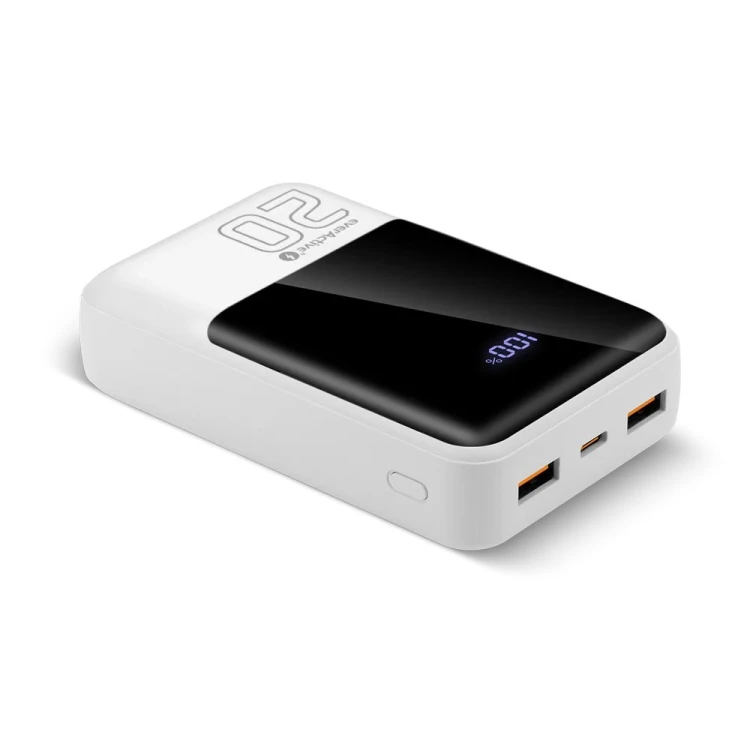 EVERACTIVE POWERBANK 20 000MAH, 2X USB, 1X USB-C 22,5W, QC4+, WYŚWIETLACZ LCD, BIAŁY EB-20Q