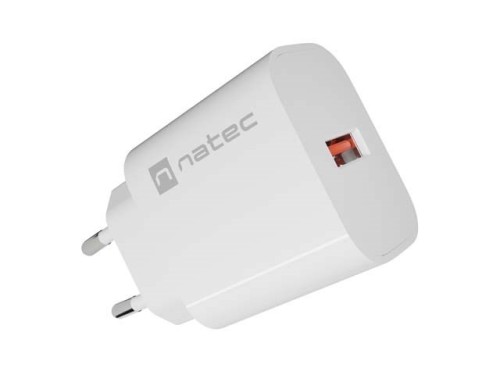 NATEC ŁADOWARKA SIECIOWA RIBERA 1X USB-A 18W BIAŁA