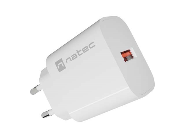NATEC ŁADOWARKA SIECIOWA RIBERA 1X USB-A 18W BIAŁA
