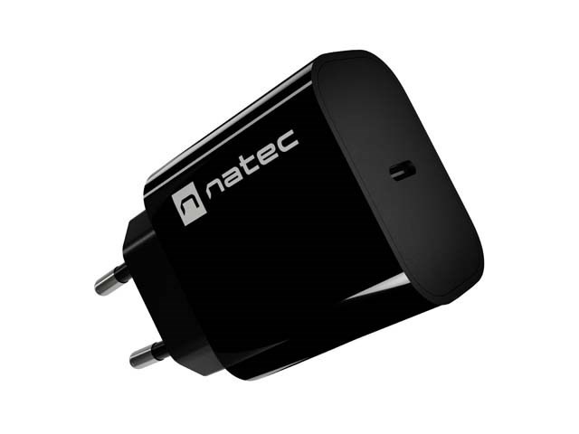 NATEC ŁADOWARKA SIECIOWA RIBERA 1X USB-C 20W CZARN