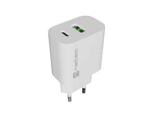 NATEC ŁADOWARKA SIECIOWA RIBERA 1X USB-A + 1X USB-