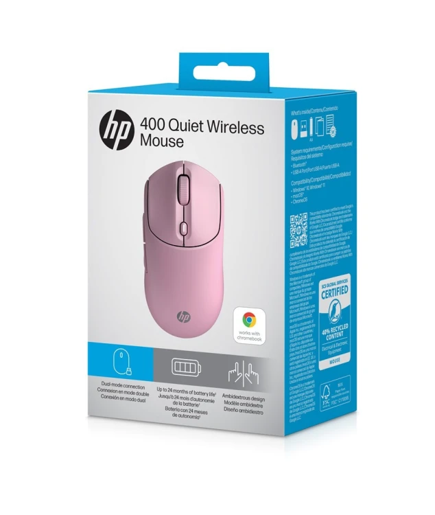 Mysz HP 400 Quiet Pink Wireless Mouse bezprzewodowa różowa AZ7B5AA