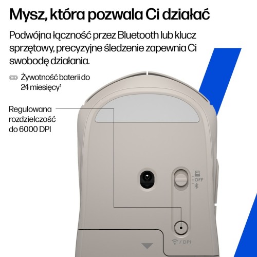 Mysz HP 400 Quiet Maple Wireless Mouse bezprzewodowa beżowa AZ7B6AA