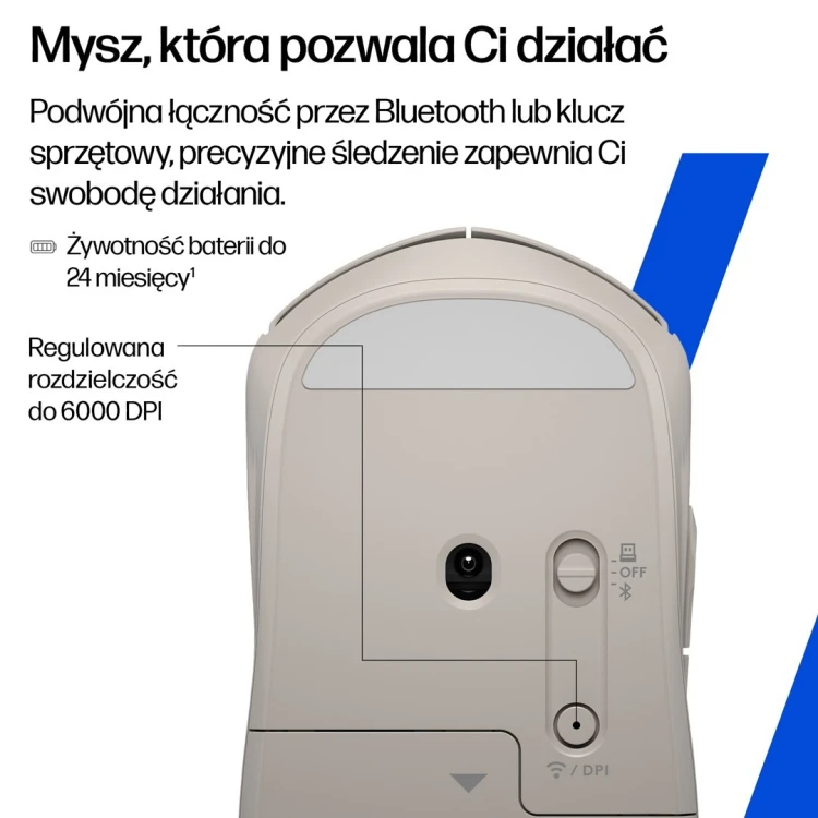 Mysz HP 400 Quiet Maple Wireless Mouse bezprzewodowa beżowa AZ7B6AA