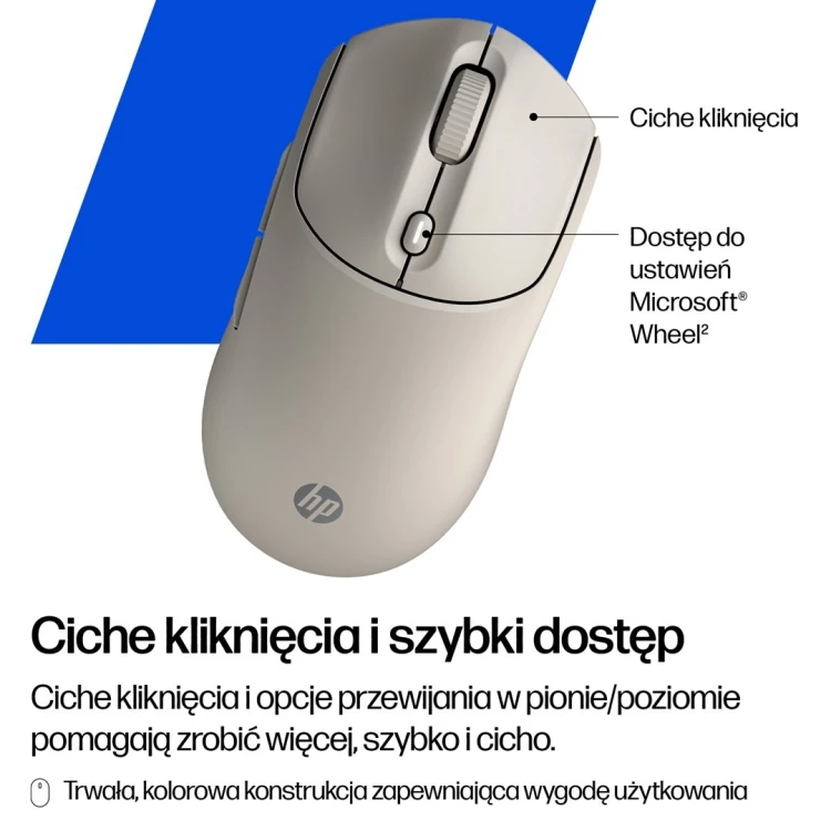 Mysz HP 400 Quiet Maple Wireless Mouse bezprzewodowa beżowa AZ7B6AA