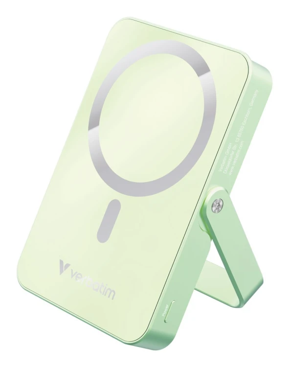 Verbatim Charge 'n' Go Magnetic Wireless Litowo-polimerowy (LiPo) 10000 mAh Bezprzewodowe ładowanie Zielony