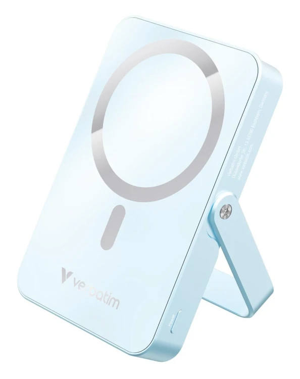 Verbatim Charge 'n' Go Magnetic Wireless Litowo-polimerowy (LiPo) 10000 mAh Bezprzewodowe ładowanie Niebieski