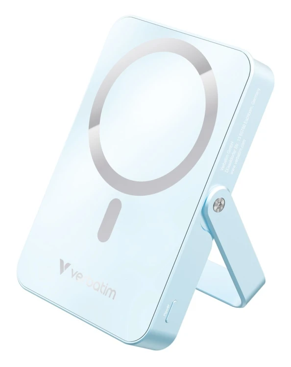 Verbatim Charge 'n' Go Magnetic Wireless Litowo-polimerowy (LiPo) 10000 mAh Bezprzewodowe ładowanie Niebieski