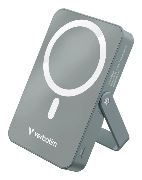 Verbatim Charge 'n' Go Magnetic Wireless Litowo-polimerowy (LiPo) 10000 mAh Bezprzewodowe ładowanie Szary