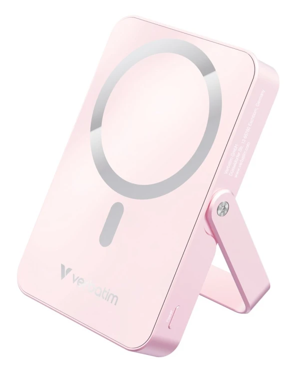 Verbatim Charge 'n' Go Magnetic Wireless Litowo-polimerowy (LiPo) 10000 mAh Bezprzewodowe ładowanie Różowy