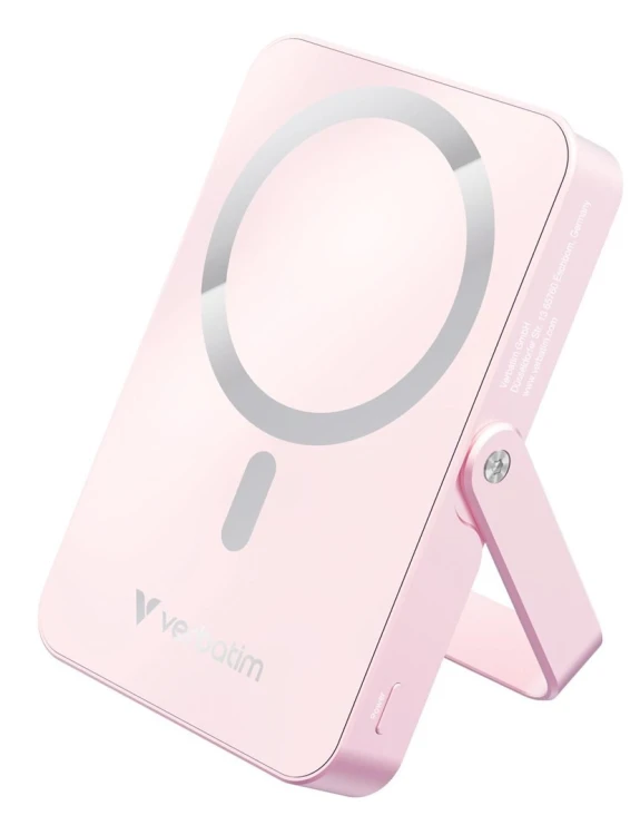Verbatim Charge 'n' Go Magnetic Wireless Litowo-polimerowy (LiPo) 10000 mAh Bezprzewodowe ładowanie Różowy