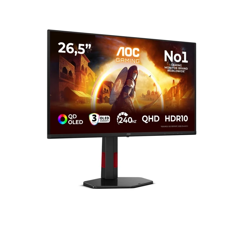 AOC G4 Q27G4ZDR monitor komputerowy 67,3 cm (26.5") 2560 x 1440 px Quad HD QD-OLED Czarny, Czerwony