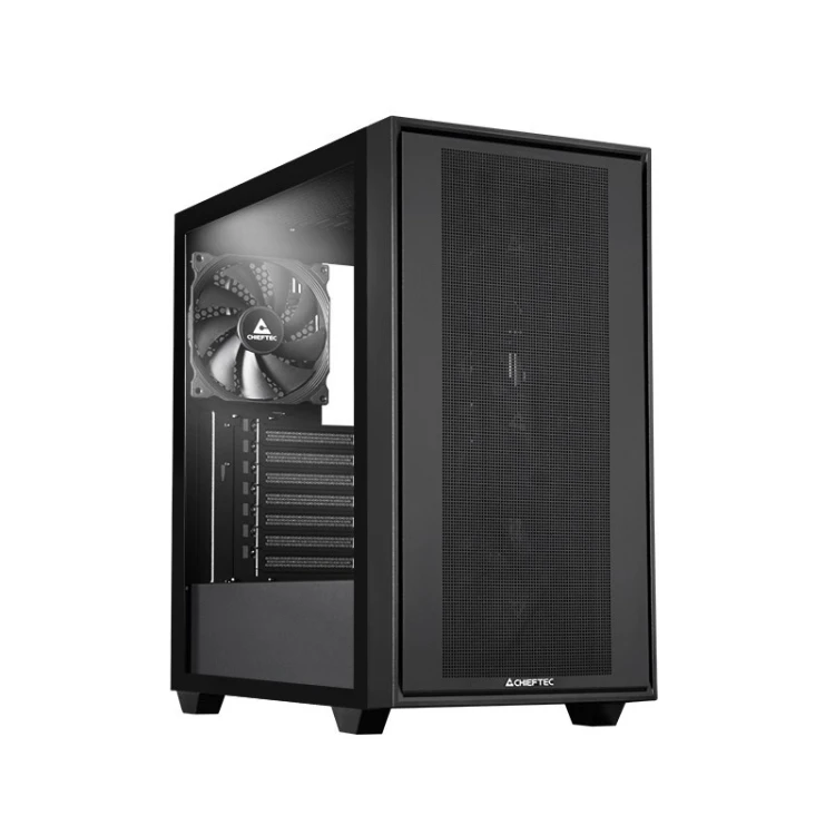 Chieftec Midi Tower GS-03B-BLK-OP, Schwarz Czarny