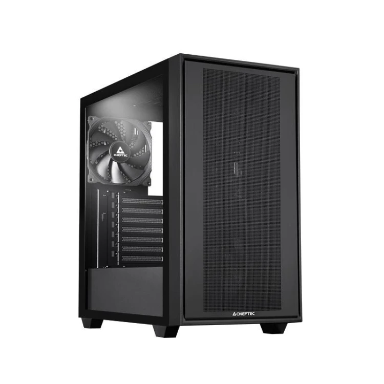 Chieftec Midi Tower GS-03B-BLK-OP, Schwarz Czarny