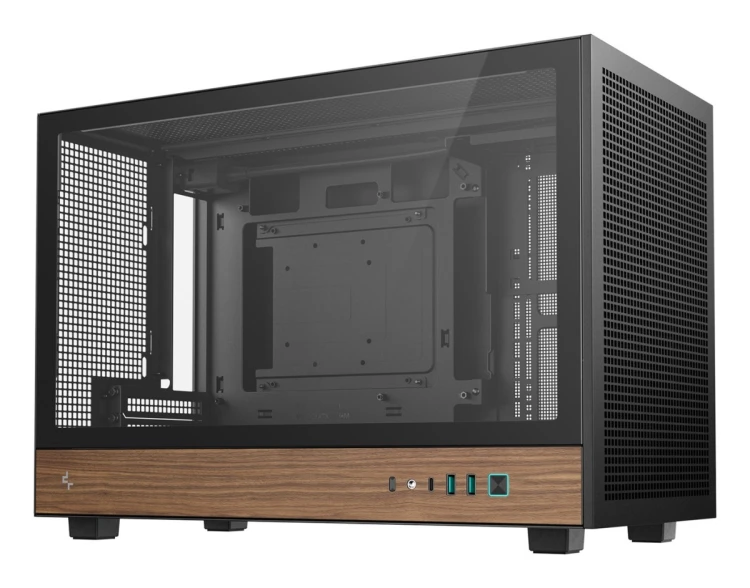 DeepCool CH260 WOOD Micro Tower Czarny, Drewno