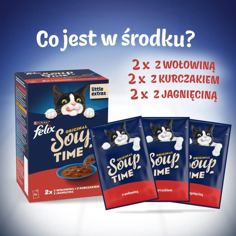 PURINA FELIX Soup ORIGINAL Wiejskie smaki 6x48g
