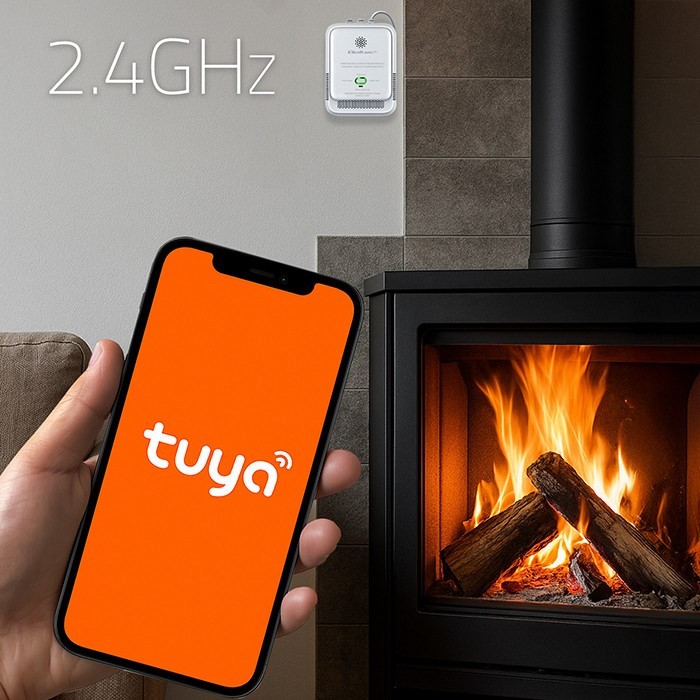 QOLTEC CZUJNIK WYCIEKU GAZU ZIEMNEGO | DETEKTOR CH4 | NG | TUYA | WI-FI | ALARM 85DB | LED