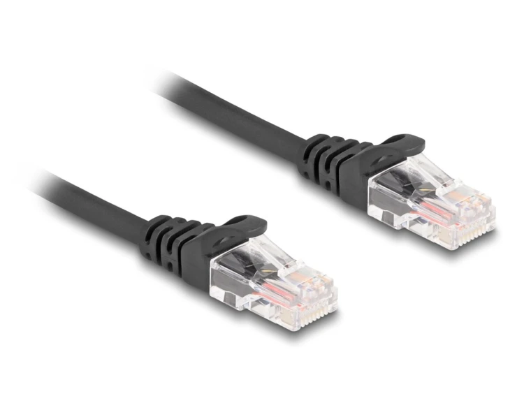 DeLOCK Spiralny kabel RJ45 męski na męski Cat.5e 3 m czarny