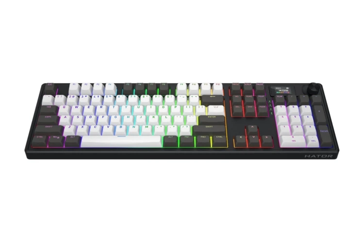 HATOR Skyfall Pro Wireless 100 klawiatura Gaming USB + RF Wireless + Bluetooth QWERTY US English Czarny, Szary
