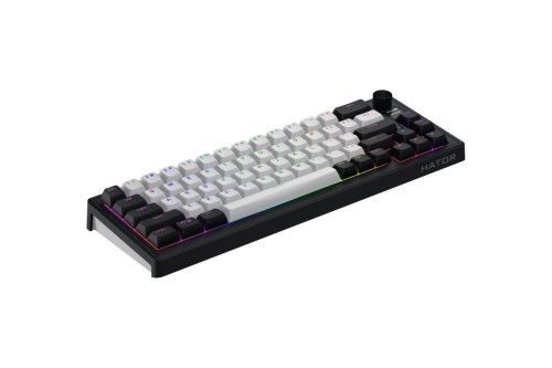 HATOR Skyfall 65 MAG ULTIMA 8K wireless klawiatura Gaming USB + RF Wireless + Bluetooth QWERTY US English Czarny, Biały