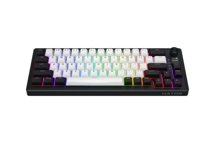 HATOR Skyfall 65 MAG ULTIMA 8K wireless klawiatura Gaming USB + RF Wireless + Bluetooth QWERTY US English Czarny, Biały