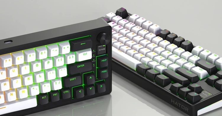 HATOR Skyfall 65 MAG ULTIMA 8K wireless klawiatura Gaming USB + RF Wireless + Bluetooth QWERTY US English Czarny, Biały