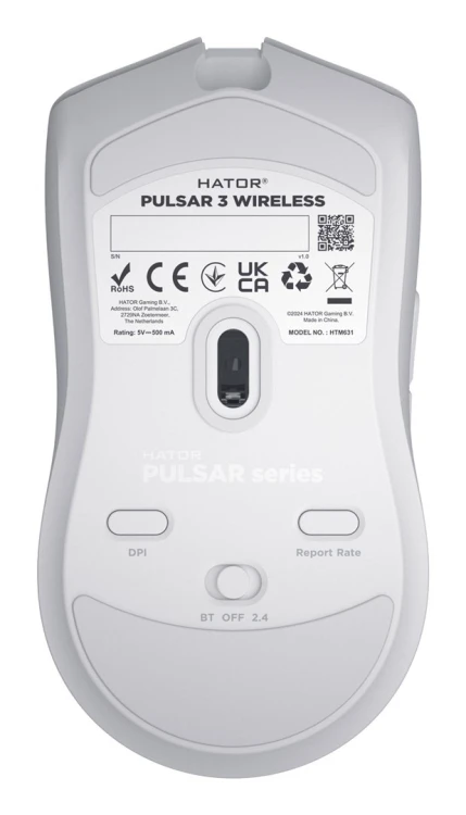 HATOR Pulsar 3 Wireless myszka Gaming Oburęczny RF Wireless + Bluetooth + USB Type-C Optyczny 12000 DPI