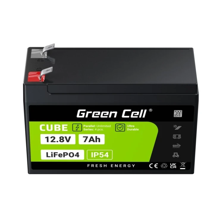 GREEN CELL AKUMULATOR LIFEPO4 CUBE 7AH 12V/12.8V 89.6WH LFPGC12V7AH