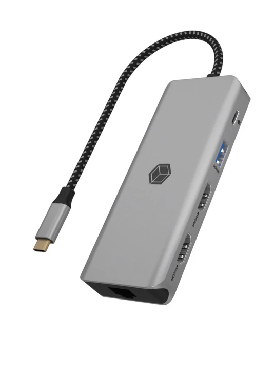 Stacja dokująca ICY BOX IB-DK4012-CPD Przewodowa USB 3.2 Gen 1 (3.1 Gen 1) Type-C Antracyt, Czarny