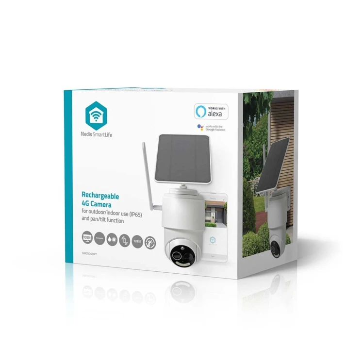 Kamera zewnętrzna Nedis Smartlife 4G, IP65 czujnik ruchu, night vision, biały